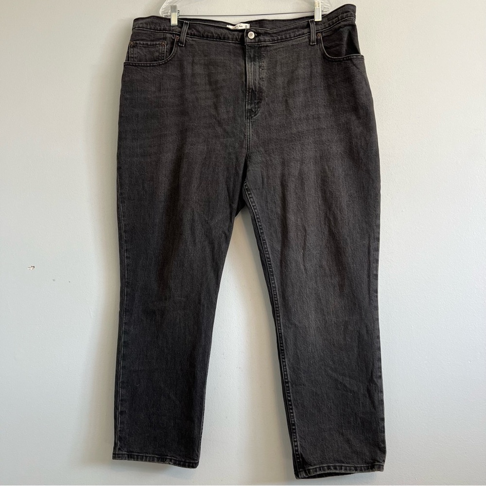 AF Womens 90s Straight Ultra High Rise Curve Love Jeans Black Plus Sz 35/20